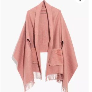 Madewell Faux-Fur Pocket Cape Scarf